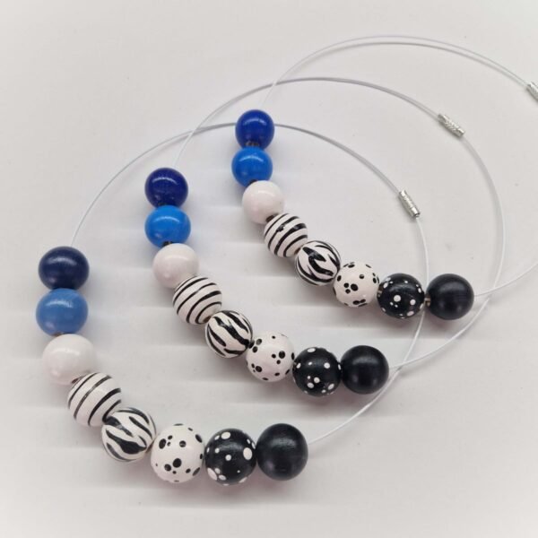 „Dots Stripes Pearls Blue“